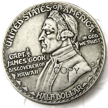 1928 HAVAJU PUSĒ DOLĀRA Sudraba Pārklājumu Kopēt Monētas