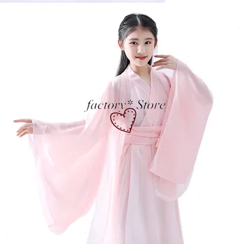 Bērnu Deju Hanfu Meitenes Kostīms Pasaku Sieviešu Apģērbu Antīko Hanfu Chao Xian Ķīnas Posmā Sniegumu
