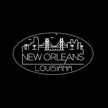 Aliauto Personības Auto Uzlīme New Orleans, Louisiana Ovāls Vinila Ūdensizturīgs Sauļošanās Anti-UV Decal Melna/Sudraba,17cm*9cm