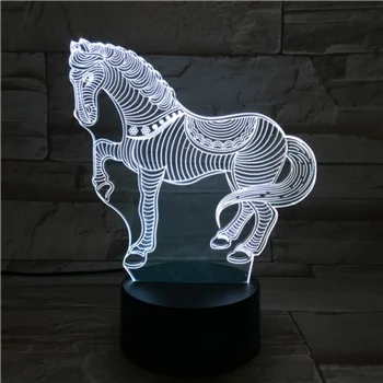 Radošā Dzīvnieku Retro Zirgu 3D Lampas LED USB Garastāvokli Nakts Gaisma Multicolor Ziemassvētku Ziemassvētki Bērnu Rotaļlietas, Dāvanas, Galda, Galda, Mājas Dekoru Lava