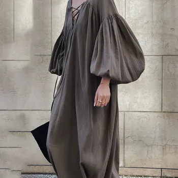Kleitas, Sievietēm 2020. Gada Vasaras Džemperis Burbulis Piedurknēm Dobi Backless Gadījuma Vienkārši Svētku Tērpu Modes Dāma Biroja 2020. Gada Rudens