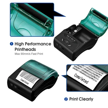 GZM5805 Bezmaksas PIK 58mm Rokas Pos Printeri Android, iOS Bluetooth4.0 termoprinteri saņemšanas printeri Mini Mobilo Noderīgu Printeri