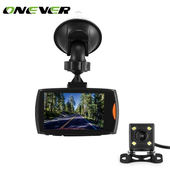 ONEVER 2,7 collu Automašīnas DVR Kamera, Full HD 1080P Dual Objektīvs Video Ieraksti Autostāvvieta Monitora Aizmugures skatu Auto Kameras Kustības Detektoru,