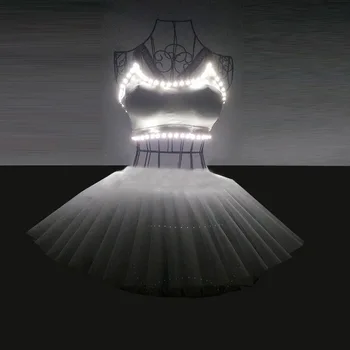 Spīdums light up Led Fluorescences Deju kleitu Posmā Doties profesionālā baleta tutu svārki baleta drēbes bērniem