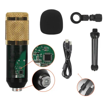 BM828 USB Mikrofons Profesionālās Dinamisko Mikrofonu Sistēma, kas PC Ierakstu Karaoke Mikrofona Komplekts