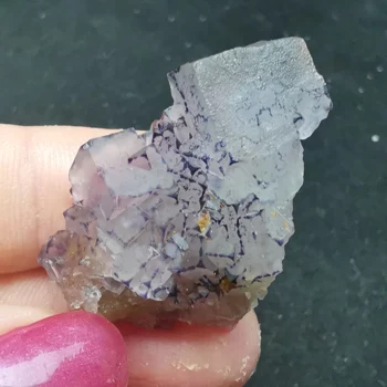13.3 Reto dabas lillā maliņām Fluorite Kristāla kvarca minerālu paraugu rock protogem halo enerģijas dziedināšanas crystal