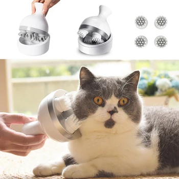 Kaķis Masāžas Līdzeklis 3D Ūdensizturīgs Raust Uzlādes Viedās Galvas Massager Kaķi Automātiskās Pagriezt Ūdensizturīgs Cat Kopšanas Massager