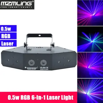 0,5 w RGB 6-In-1 Lāzera Gaismas DMX512 Posmā Lāzera Gaismas DJ /Bārs /Party /Šovu /Skatuves Gaismas LED Posmā Mašīna