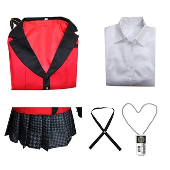 Anime Kakegurui Yumeko Jabami Cosplay Kostīmi Japāņu Skolas Meitenes Vienotu Pilns Komplekts, jaka, krekls, svārki, zeķes, kaklasaites