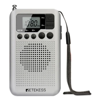 TR106 Portatīvo FM AM Radio ar LCD Displejs Digitālā Regulēšana Skaļrunis Austiņu Jack un Atbalsta Funkcija Pulkstenis