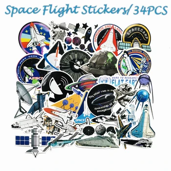 Kosmosa Astronautu Klasiskā Stila Grafiti Uzlīmes Moto Auto & Koferi Atdzist Klēpjdatoru Skeitborda Uzlīmes Uzlīmes 34PCS