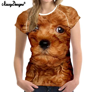 NoisyDesigns Sieviešu T-krekls Modes Sieviešu 3D Harajuku Jorkšīras Suns Drukāt Tshirt Vasaras Īsām Piedurknēm Tees Dāmas Topi Tee Blusas