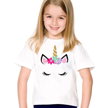 Zēni meitenes ir Kravu T-krekls Gudrs Unicorn Sejas Iespiesti Harajuku Karikatūra B T krekls Bērniem Tee Krekli