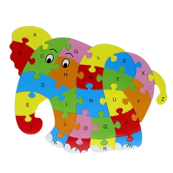 2016 Karstā Koka Dzīvniekiem, Bērniem Bērnu Agrīnās Izglītības Alfabēta Puzzle Karikatūra Hippo Lauva Tauriņš Pūce Zilonis Smadzeņu Spēles Rotaļlietas