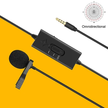Lavalier Mikrofons (3,5 mm o Video Ieraksts Profesionālā Trokšņa Samazināšanas Mikrofons Tālrunis/Kamera/Intervija/Vlog
