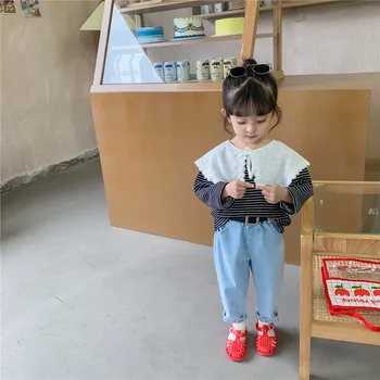 Jaunas Meitenes Korejas Gaiši Zila Džinsu Bērnu Ikdienas Bikses Pavasarī Ir 2021. Bērnu Drēbes