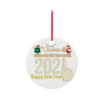 2021New Ziemassvētku Rotājumi Personalizēt Karājas Puse Dekori Mājas Rotājumu Jaunais Gads Ir 2021. Noel Navidad Natal Dāvanu Apdare