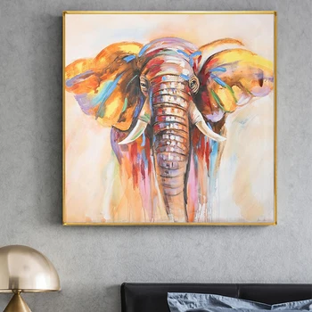Akvarelis ElephantModern Anotācija Eļļas Gleznu Druka uz Audekla Sienas Māksla Plakāti Bildes Dzīvojamā Istaba Bezrāmju Dekoratīvie