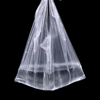 46/90pcs 215*23cm Pārredzamu Somas Iepirkumu grozs Lielveikalu Plastikāta Maisos Ar Rokturi Pārtikas Iepakojuma