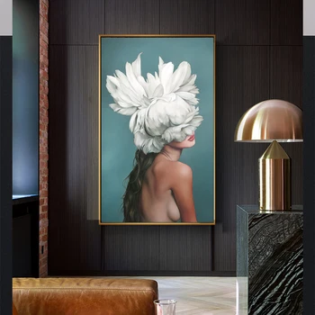 Guļamistaba Dekorēšana Sienas Attēlu Mūsdienu Modes Mākslas Audekls Gleznošanai Vintage Spalvu Ziedu Avatar Seksīgas Meitenes Plakāti un Izdrukas