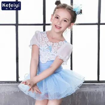 Puff Piedurknēm Rozā, Zilā Pueple Deju apģērbi Bērniem, Apģērbi Princese Vingrošana Leotard Meitenes Baleta Tutu Dejo Balerīna Kostīmi