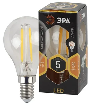 Era F-LED p45-5w-827-e14 lampas (kvēlspuldzes, bumbu, 5W, тепл, E14) б0019006