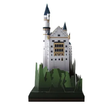 Vācija Neuschwanstein Castle 3D Papīra Paraugs Pasaules Slaveno Arhitektūras Ēku Modelis, Roku darbs DIY Izglītības Rotaļlietu Kolekcija