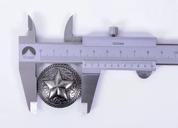 5x 34mm gabals Sudraba Rietumu Texas Zvaigžņu Ranger Ziedu Leathercraft Maku, Jostu Conchos