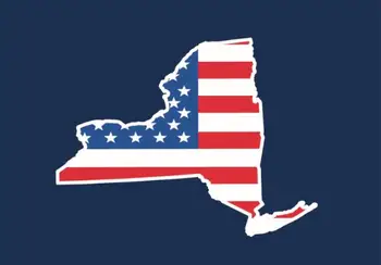3x5ft asv Karogu, ar zilu fona ar Amerikāņu New York valsts karogu, valsts