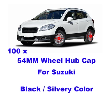 100pcs/set 54mm Emblēma par Suzuki Swift Alto SX4 Jimnty Auto Emblēma Riteņa Rumbas Vāciņu Auto Emblēma Diski Riteņu Rumbu Cepures