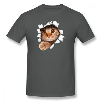 Sweet Kaķēns Kaķis Plēš 3D Funny Kaķis Mīļākais Vīriešu Pamata Īsām Piedurknēm T-Krekls Gadījuma R204 Tshirt Eur Izmērs