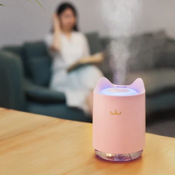 Gaisa gaisa mitrinātāju, USB 320Ml Aromāta Izkliedētājs ar Romantisku LED Nakts Gaisma Var Izmantot, lai Mājas Birojam Auto Gaisa Attīrītājs
