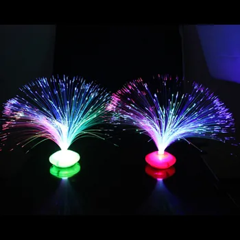 1PC Jaunums Krāsu Mainās LED Optiskās Šķiedras Nakts Gaismas Lampas Statīvs Dekors Bērniem Ziemassvētku Dāvanu nakts lampas