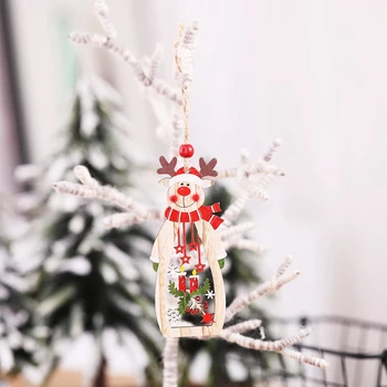Koka sniegpārsliņu svece dobi santa klauss, ziemassvētku eglīte, rotājumi, Vīna pudeles, formas Ziemassvētki ziemassvētku kulons laimīgu jauno gadu