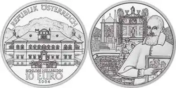 Austrija 2004. Gada Heilbrunn Pils 10 Eiro Piemiņas Sudraba Monētu Īsto Euro Kolekcija Nekustamā Oriģinālu Monētu
