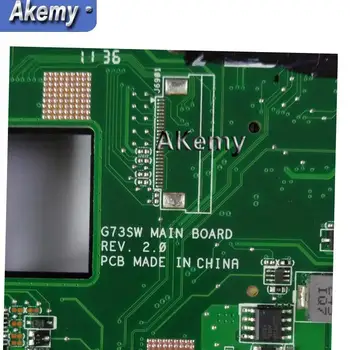 AK G73SW Mainboard REV2.0 ASUS G73SW G73S G73 Klēpjdators mātesplatē HD3000 pilnībā pārbaudīta HM65 Atbalsta GT560M 4*Slots 2D