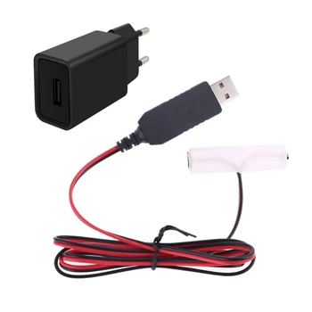 ES Plug USB LR6 AA Baterijas Eliminator Aizstāt 1-4gab AA Baterijas, LED Gaismas, Sveces, Rotaļlietas, Walkie Talkie LED Attēlu un vairāk