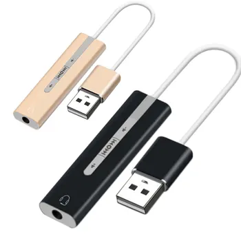 USB Ārējo Skaņas Karti, kas ir 3.5 mm Audio Saskarne Mikrofona Austiņu Adapteri PC Klēpjdatora USB Audio Pārveidotājs ar 7.1 skaņas kanālu