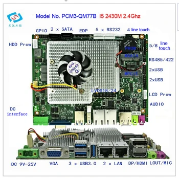 Jaunākās itx mātesplati rūpniecības core I5 2430M PROCESORS 2.4 GHz PCM3-QM77B