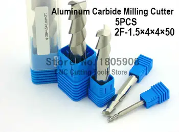 5GAB 2 Flauta 2F-1.5*4*5*50 CNC rīku volframa sakausējuma frēzēšanas īpašu dzīvoklis alumīnija Karbīda griezējs alumīnija frēze