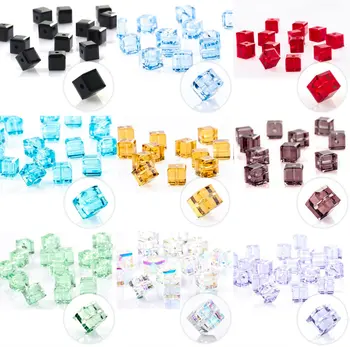 Kristāla Zaudēt Cube Krelles Laukumā Slīpētas Stikla Pērles Ķīna Rotaslietas, Aksesuāri, Rokdarbi
