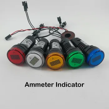 22MM TOMZN AC 0-100A 0-50A LED Ammeter pašreizējo skaitītāja indikators izmēģinājuma gaiši Sarkana, Dzeltena, Zaļa, balta, Zila