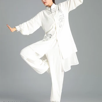 Tai Chi Uzvalks Vīrieši Sievietes Uzstādīt Kung Fu Kung Fu Ir Ķīniešu, Tradicionālā Ķīniešu Sievietes, Tai Chi, Ušu Formas Tērpu Lilija Orhideju Zāli, Tai Chi Vienotu