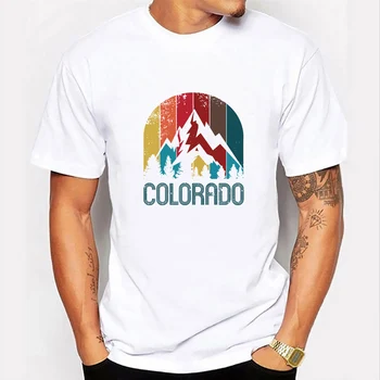 Gadījuma Drukāt T-krekls Vīriešiem Vasaras Modes Īsām Piedurknēm O-veida kakla Pamata nedēļas Nogalē Streetwear Sporta Colorado Kawaii Grafiskais T Krekli Vīriešu