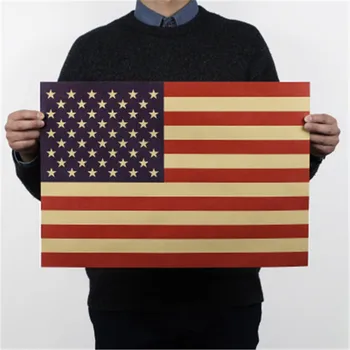 Valsts karoga versija nostalģiskās kraftpapīrs plakātu, sienu apdares, sienas uzlīmes dekoratīvās glezniecības core uzlīmes 51.5X36cm