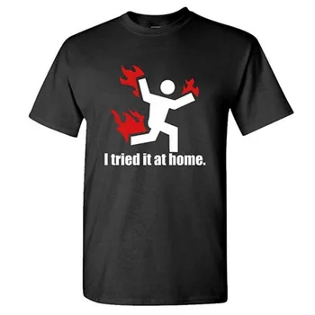 Es TO Izmēģināju Mājās Zinātnes Projektu Smieklīgi - Vīriešu Kokvilnas T-Krekls