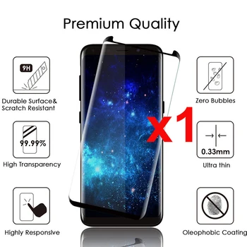 1pc/ 3pcs Izliektas Pilnībā Segtu Rūdīts Stikls Filmu Par Samsung Galaxy S8 S9 Plus aizsargplēvi Pilnībā Izliekta Ekrāna Aizsargs