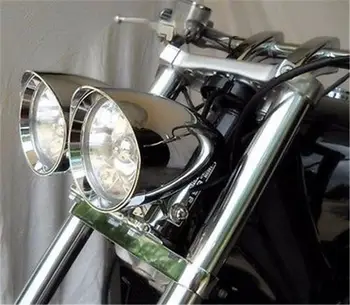Apakšā Mount Dual Lukturu Turētājs Harley Honda Kawasaki Suzuki Kafejnīca