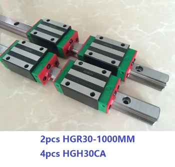 2gab oriģināls Hiwin lineārie guide dzelzceļa HGR30 1000mm + 4gab HGH30CA Vai HGW30CA Lineāro Bloku Pārvadāšanas CNC Router HGW30CC