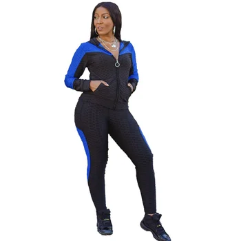 Activewear Fitnesa Apģērbs Sieviešu Sporta Kostīmi Rāvējslēdzēju, Kapuci ar garām Piedurknēm Žaketes un Izdilis Legging Elastīgs Augstums Divas Gabals, kas